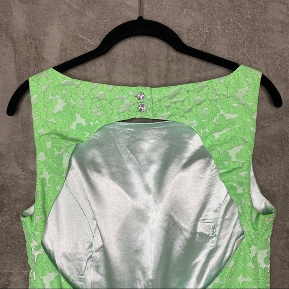 Minuet | Lime Green Backless Pouf Dress - Picture 4 of 11